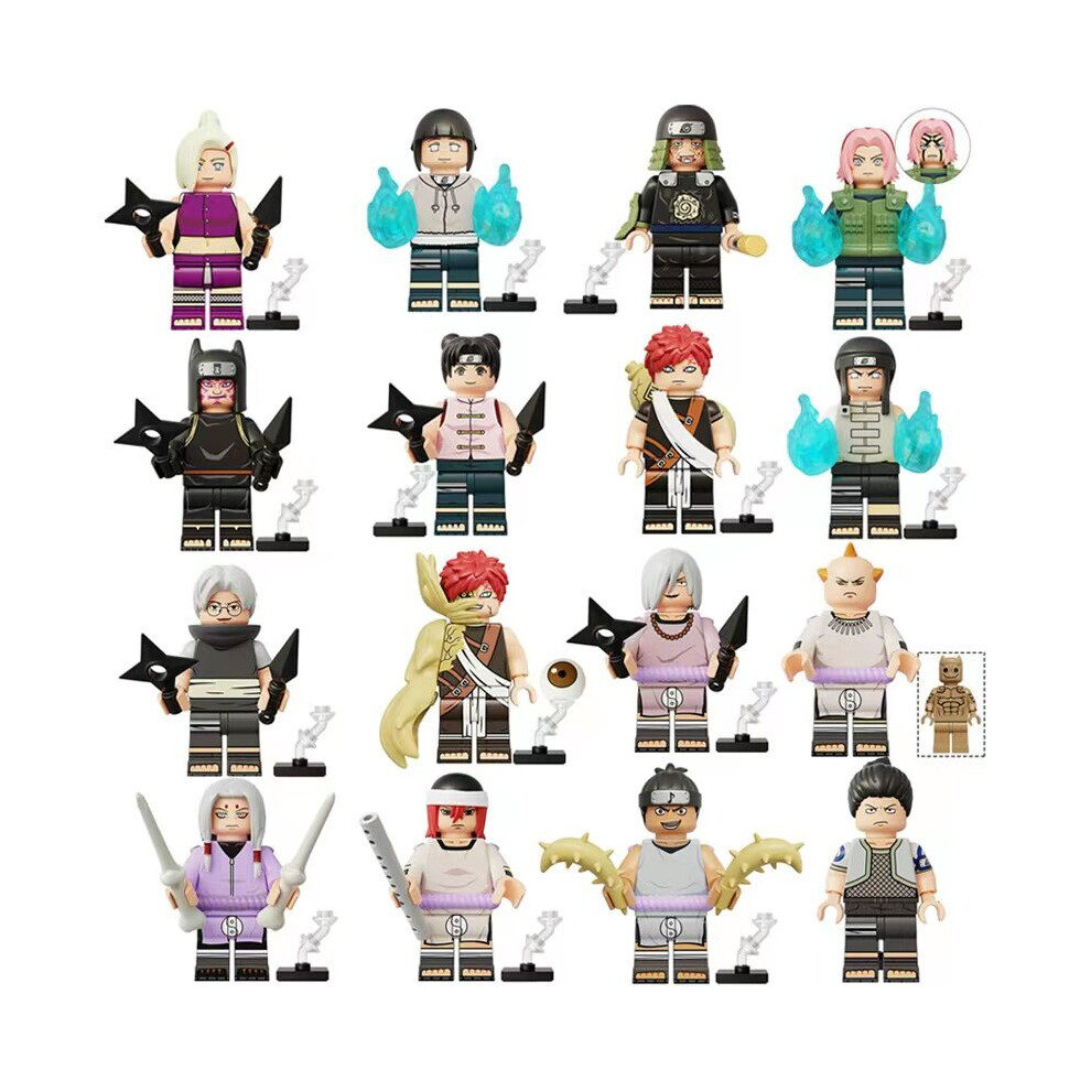 (Style C 16pcs) 16pcs Naruto series mini doll building block children's toys fit Lego