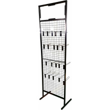 Retail Shop Display Stand Black Gridwall Mesh Panel + 20 Black Hooks