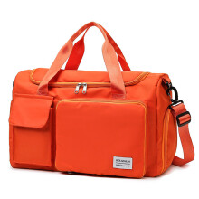 (Orange) Travel bag Sport travel bag, large capacity portable travel hand luggage bag for weekend sports, gym, holiday, suitable for men and women.