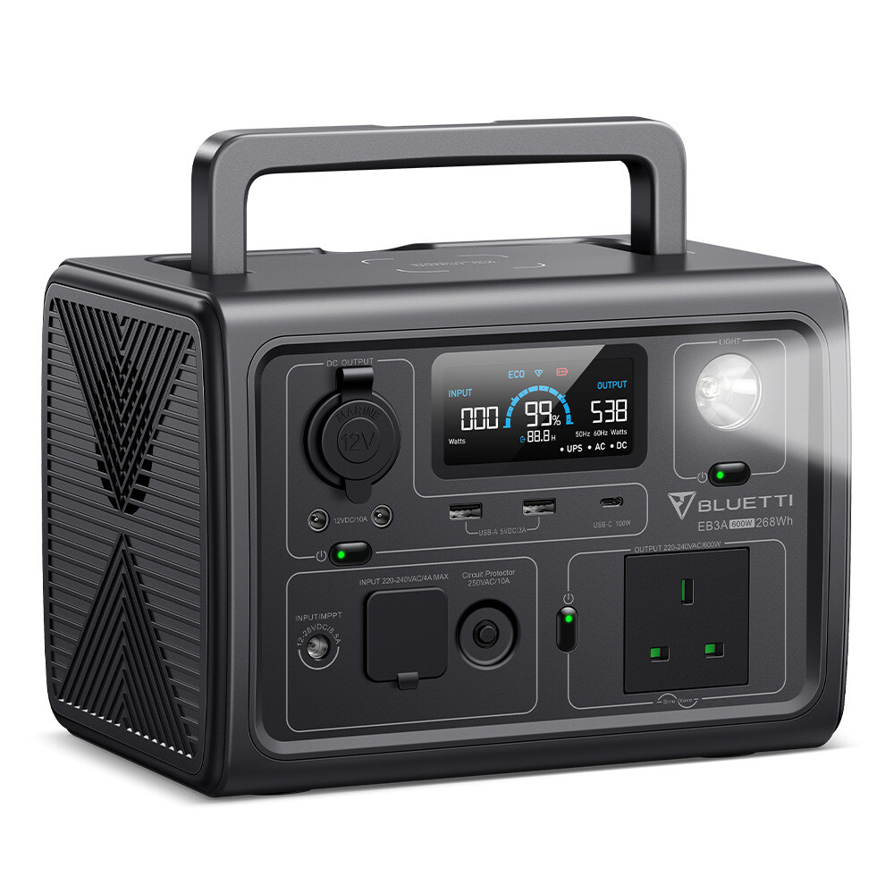BLUETTI EB3A 600W Portable Power Station 268Wh LiFePO4 for Camping