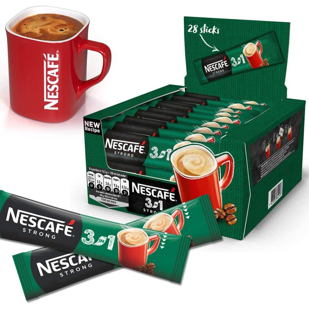 Nescafe Nescafé 3In1 Strong – 60 X 17G Sachets, Wholesale Eu Made, Fresh Stock, Long Best Before Date – Instant White Coffee With Sugar