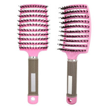 Boar Bristle Detangling Nylon Brush Large Curved Curly Hair Styler