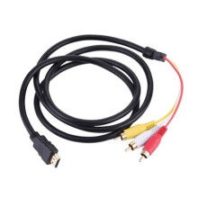 1.5M HDMI To 3 RCA HDMI Cable Audio AV Adapter Male To Male Audio And Video AV Cable For TV Projectors