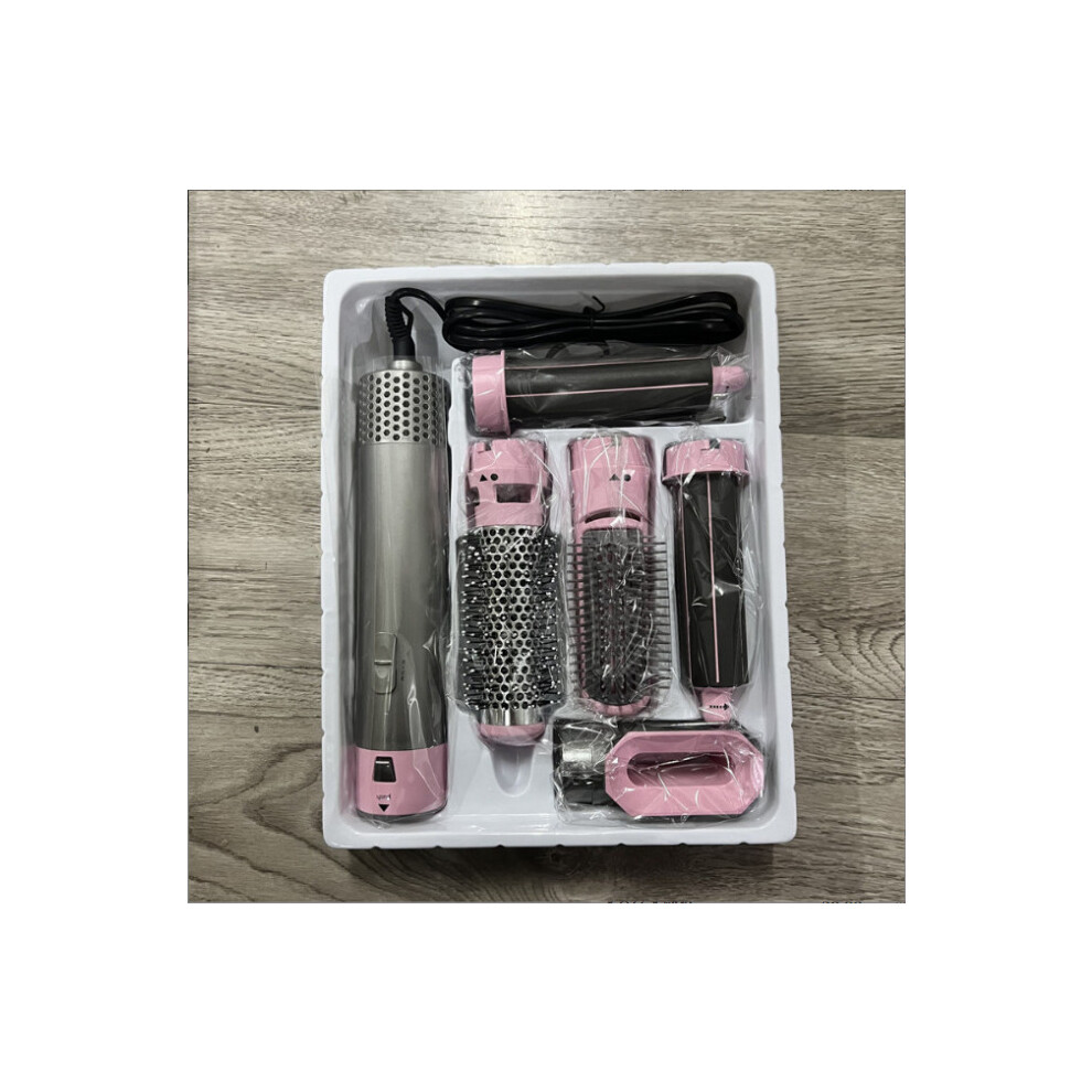 1.No 5-In-1 Professional Air Wrap Hair Styler: Curler, Straightener & Hot Air Brush With 360 Rotating Cord Pink