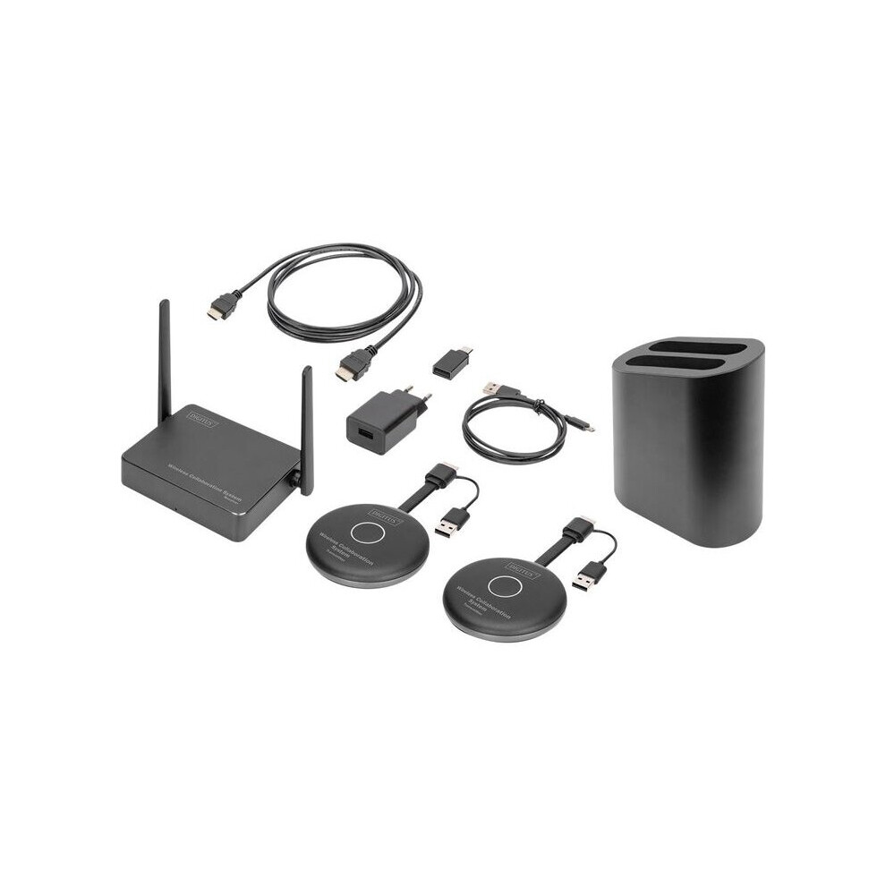 Digitus Wireless Collaboration System - 2 Transmitters + 1 Receiver - Wireless Video/Audio Extender - 802.11A, 802.11B/G 4016032478492