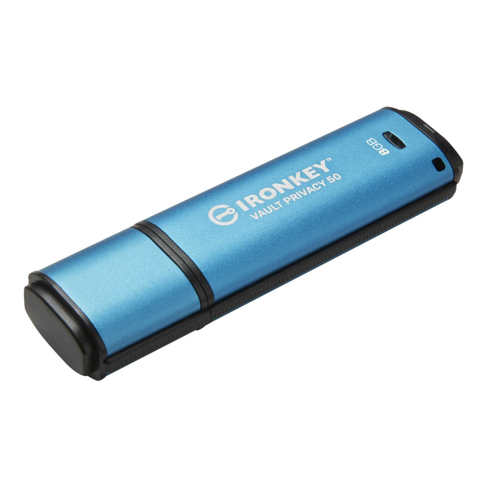 Kingston Ironkey Vault Privacy 50 Series - Usb Flash Drive - Encrypted - 8 Gb - Usb 3.2 Gen 1 - Taa Compliant