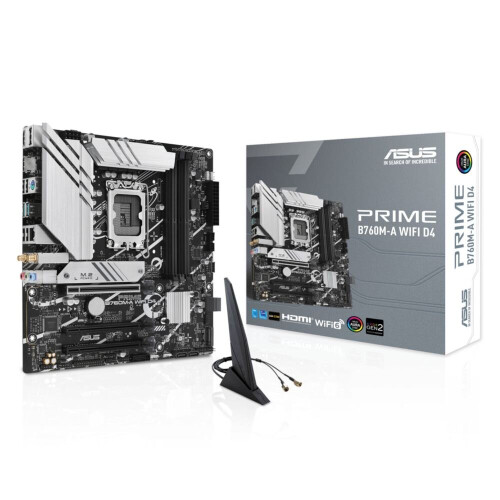 ASUS ASUS Gaming WiFi Mainboard PRIME B760M-A D4 - Micro-ATX - Socket Intel 1700 - Intel B760