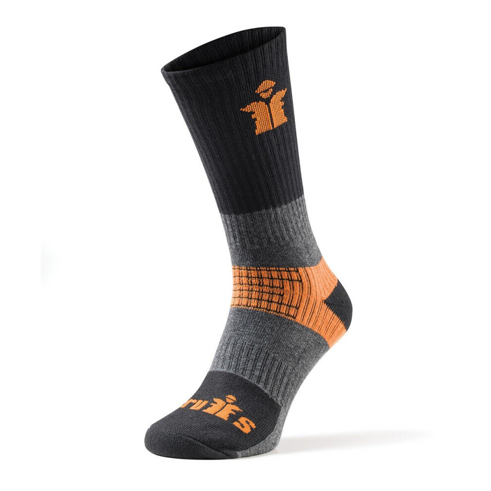 (7 UK-9.5 UK, Black/Grey/Orange) Scruffs Mens Trade Socks