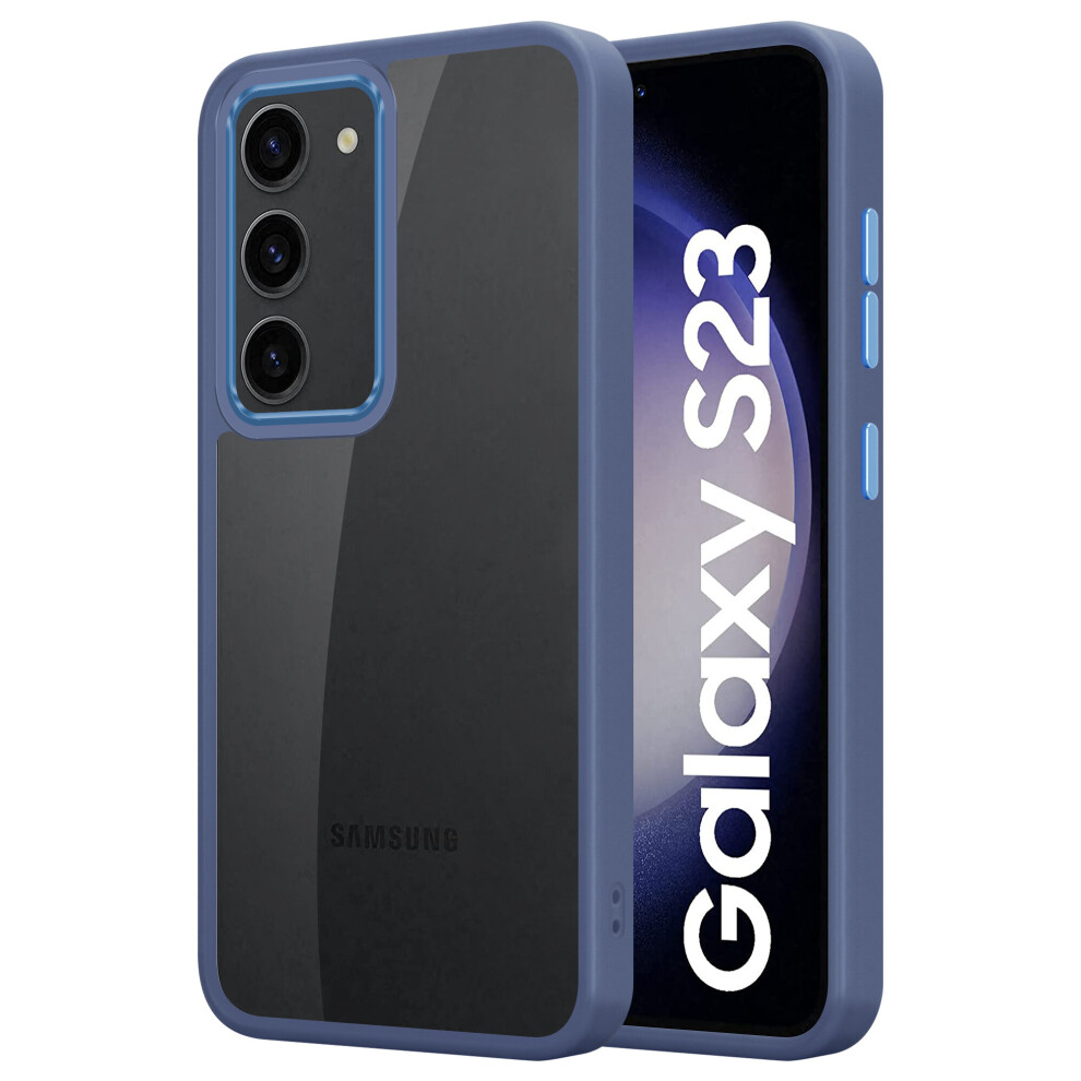 (Blue) Samsung Galaxy S23 Shockproof Back Phone Cover Blue 5056298015467