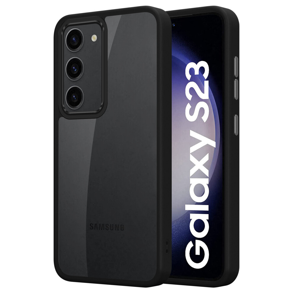 (Black) Samsung Galaxy S23 Shockproof Back Phone Cover Black 5056298015450