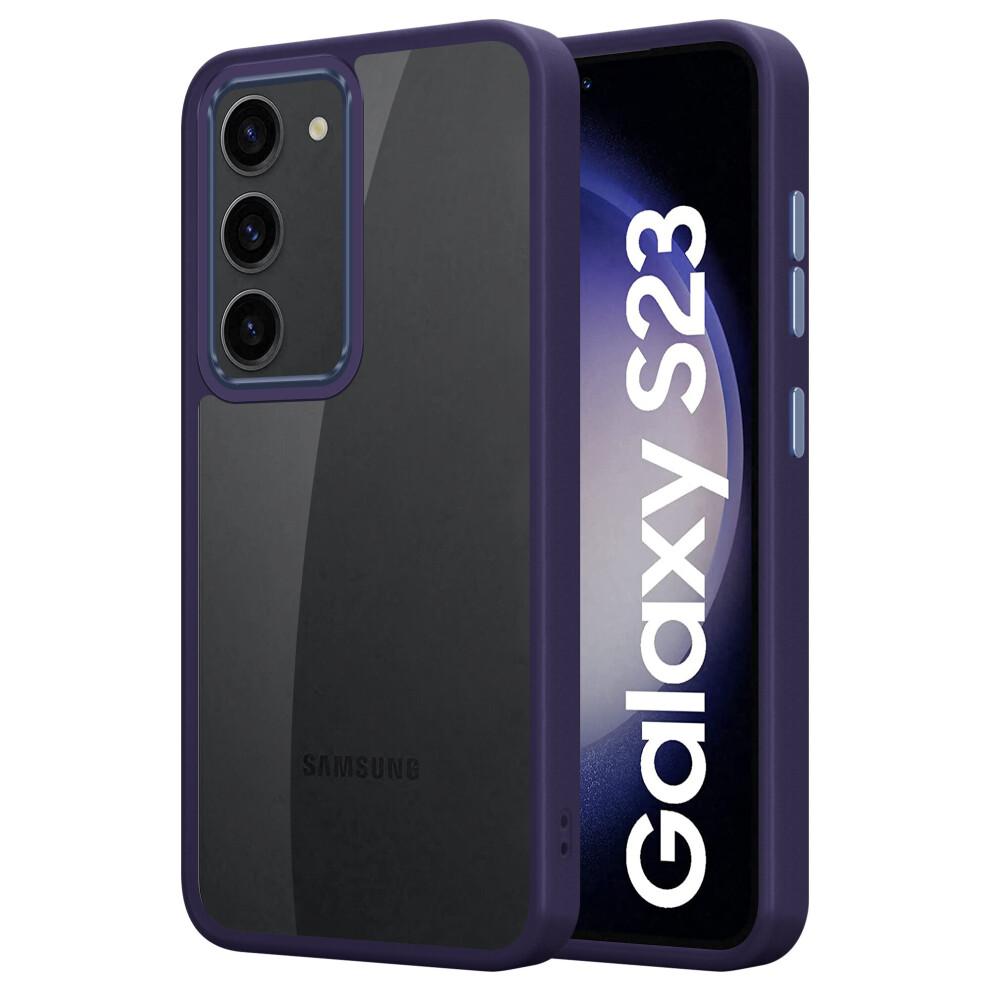 (Purple) Samsung Galaxy S23 Shockproof Back Phone Cover Purple 5056298015504