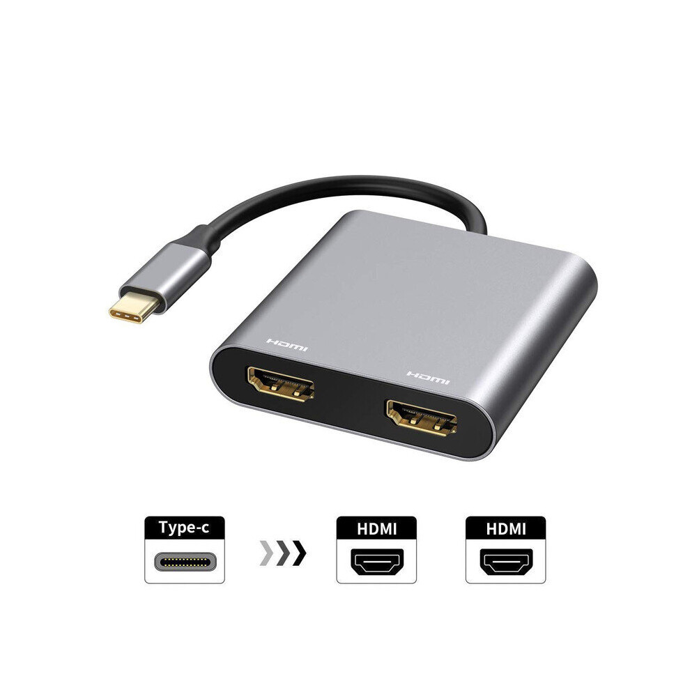 USB C to Dual HDMI Adapter, Dual Monitors 2 HDMI Docking Station