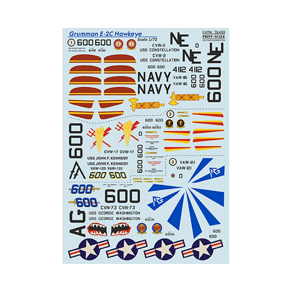 Print Scale 72-433 Grumman E-2C Hawkeye Part 2 The Complete Set 1,5 Leaf