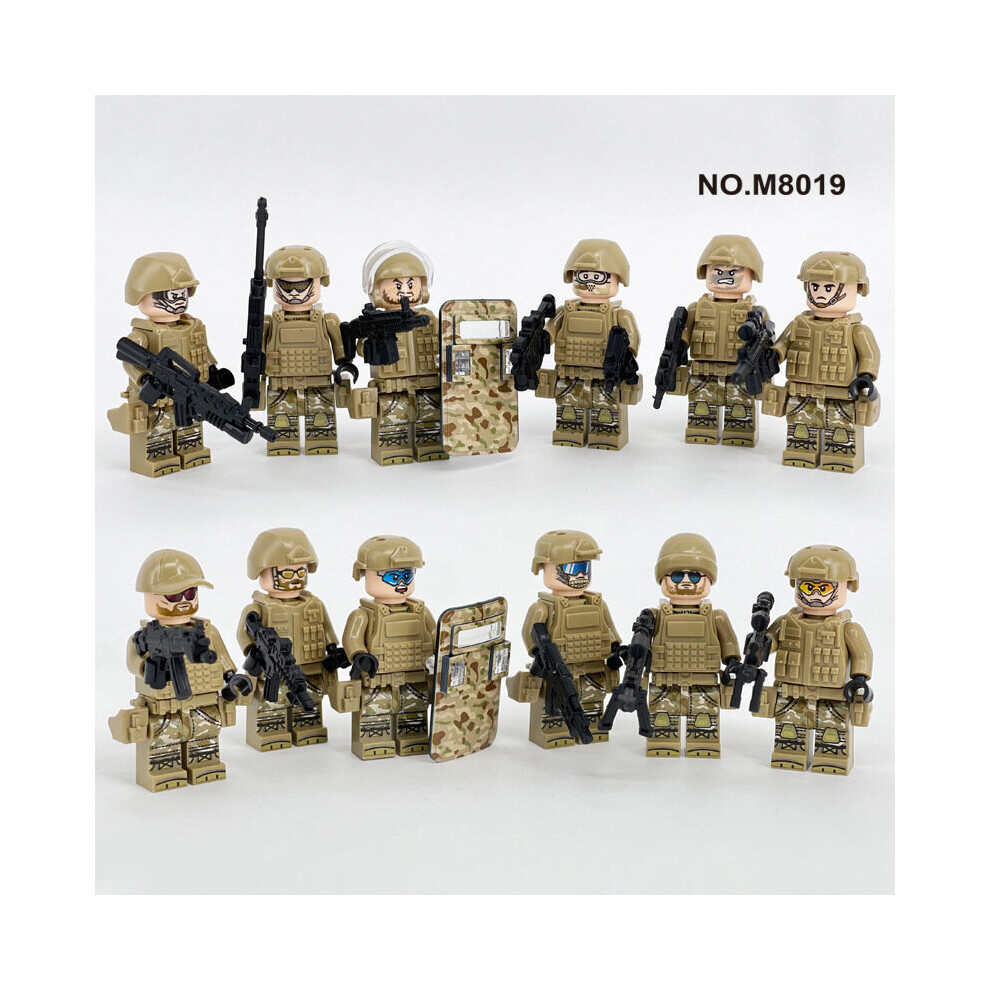 12PCS Land Team Dolls Military Children's Assembled Building Block Minifigure Toys