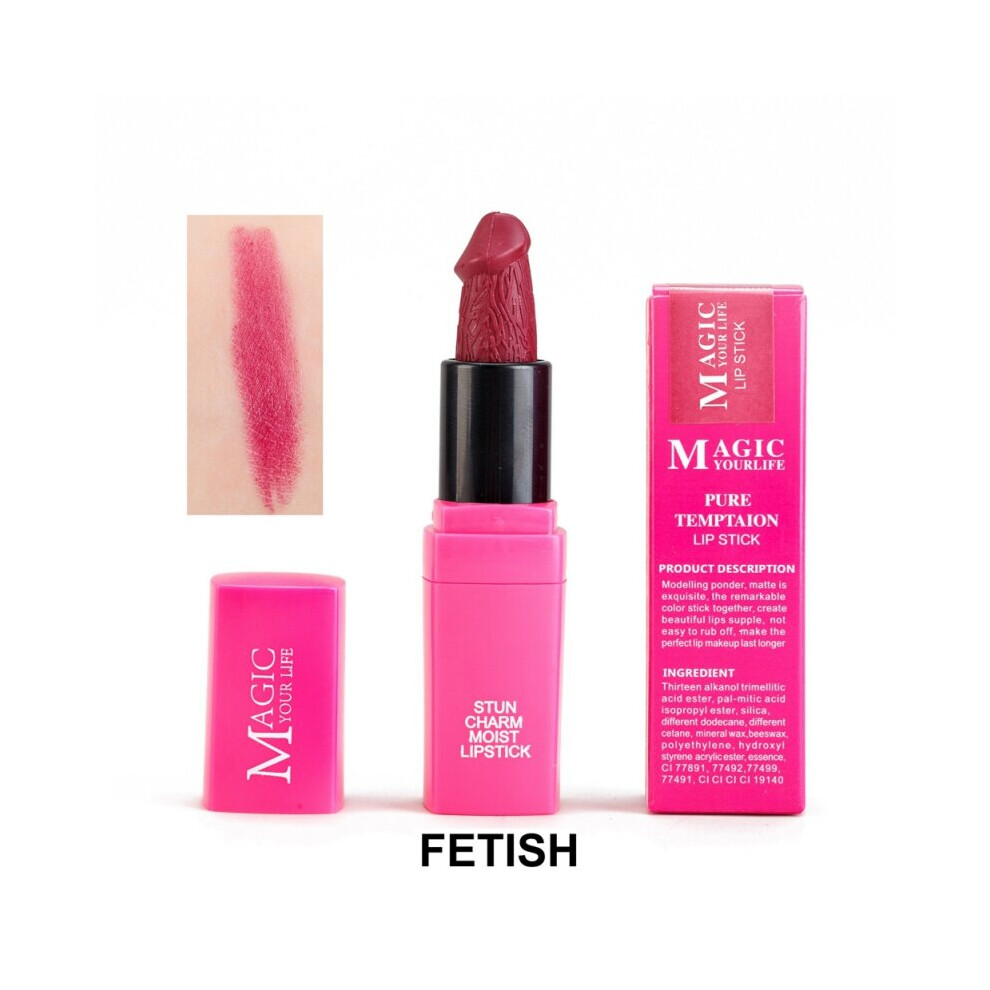 (10#fetish) Mushroom Matte Lipstick Waterproof Non-Stick Cup Long-Lasting Penis Shape