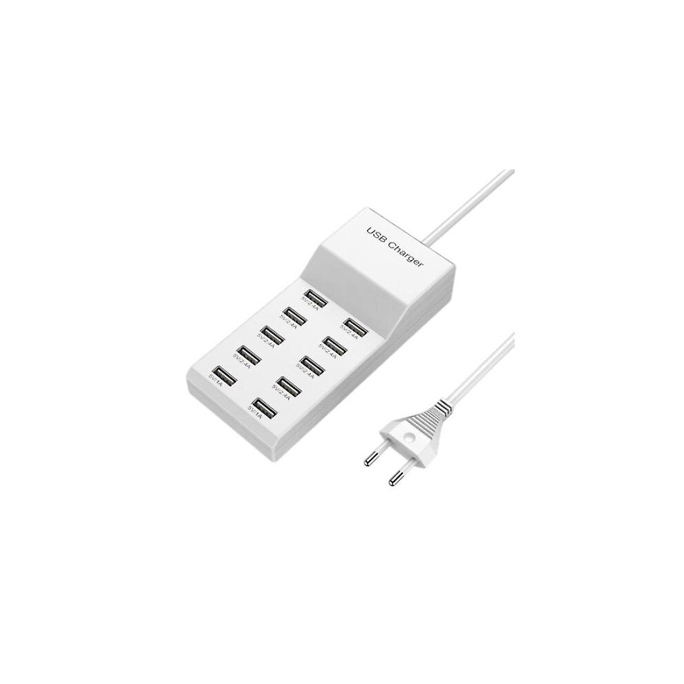 (10 Ports) Multi Usb Charger Station Smart Wall Charging Adapter For Home Office