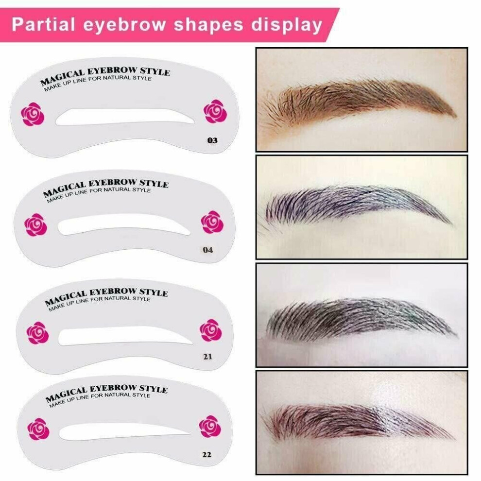 Paktoo 72Pcs Eyebrow Shaping Stencil Grooming Shaper Charm Template Makeup Tool Kit