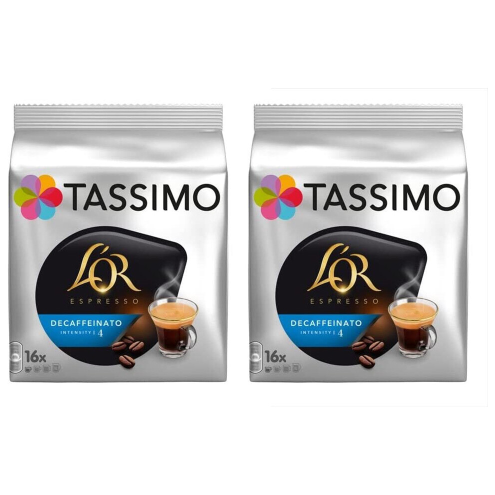 2 x Tassimo Lor Espresso Decaffeinated Decaf Coffee 16 Discs/Servings (Total 32 Servings)