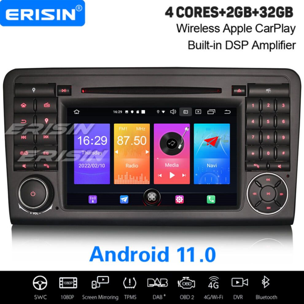 32Gb Android 11 Car Stereo Mercedes Benz Ml-Class W164 Gl-Class X164 Carplay Dab+ Satnav Bt Wifi 3-Ui 737655209648