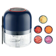 (Blue) Electric Food Chopper Garlic Onion Cutter Cordless Food Processor Meat Grinder