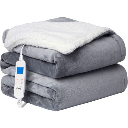 NEO (Grey) Neo Reversible Electric Heated Throw Over Blanket 1