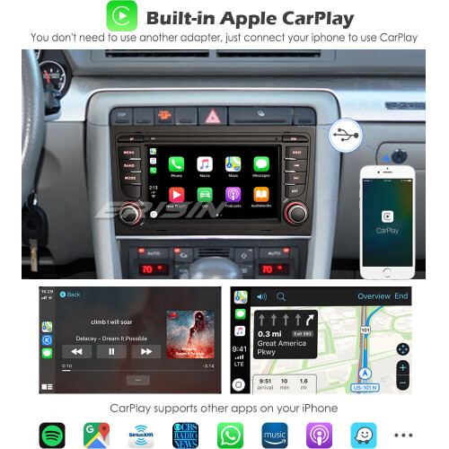 Android 10.0 Audi A4 S4 RS4 RNS-E SEAT EXEO CarPlay DAB+ Car Stereo Satnav WiFi OBD2 Bluetooth DSP 1