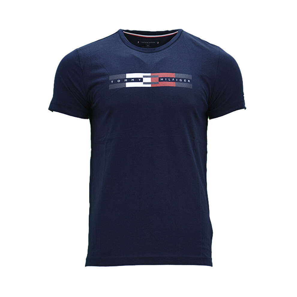 (Navy, S) TOMMY HILFIGER Mens T Shirt Summer Short Sleeve