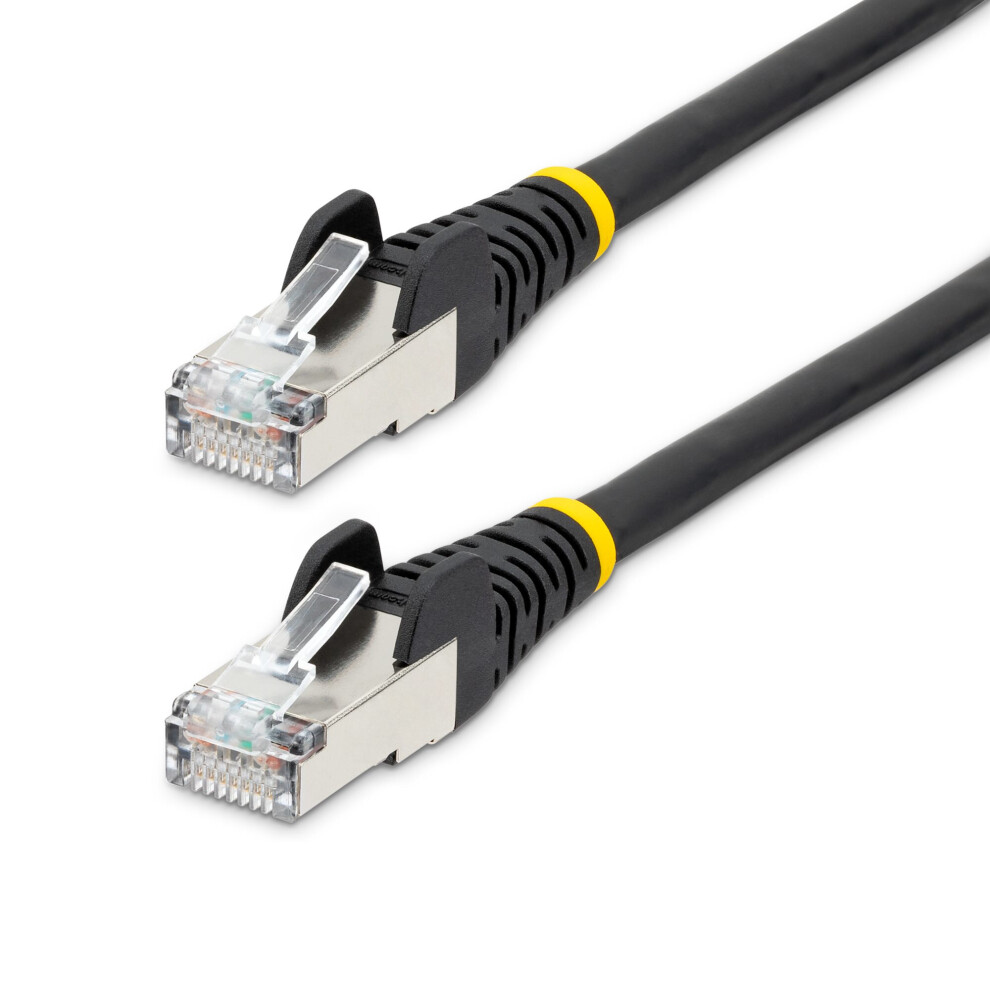7.5M Cat6a Ethernet Cable - Low Smoke Zero Halogen (Lszh) - 10Gbe 500Mhz 100W Poe++ Snagless Rj-45 W/Strain Reliefs S/Ftp Network Patch Cord Black 065030896184