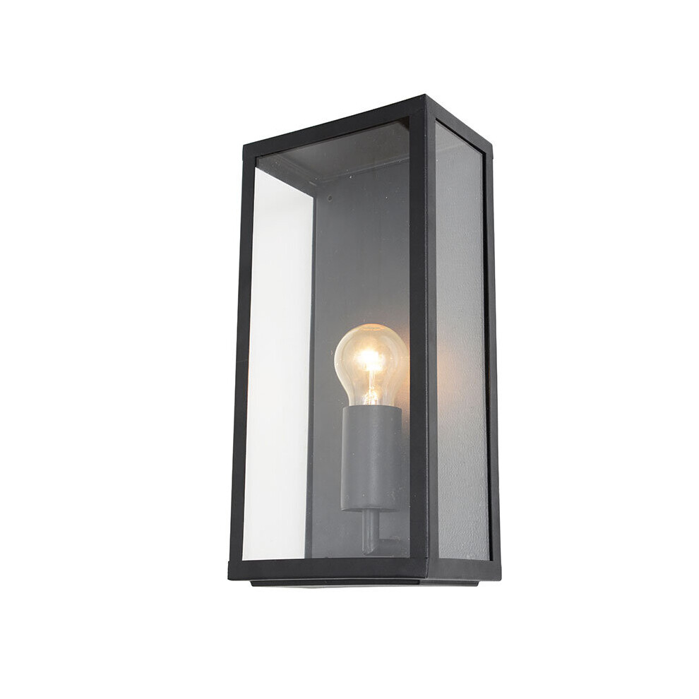 Litecraft Mersey Outdoor Wall Light Box Lantern IP44 - Black