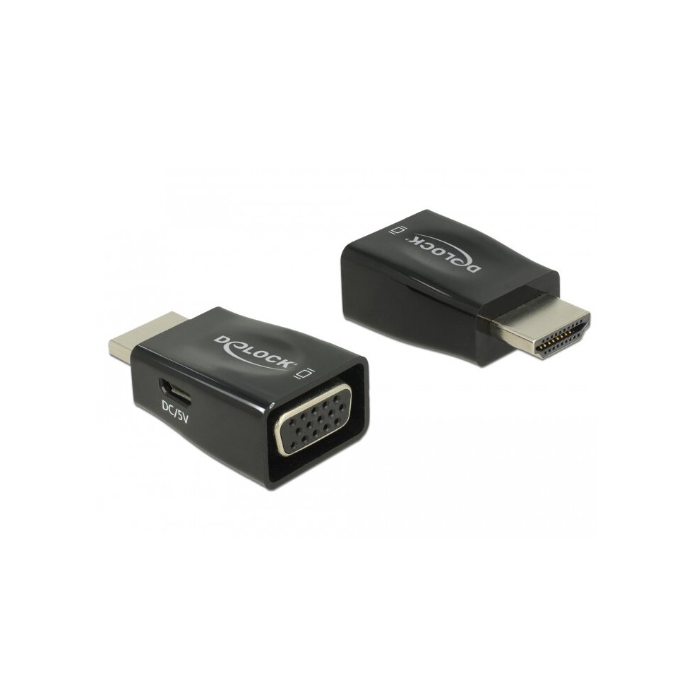 Delock 65902 Cable Gender Changer Hdmi A Vga Black 4043619659029