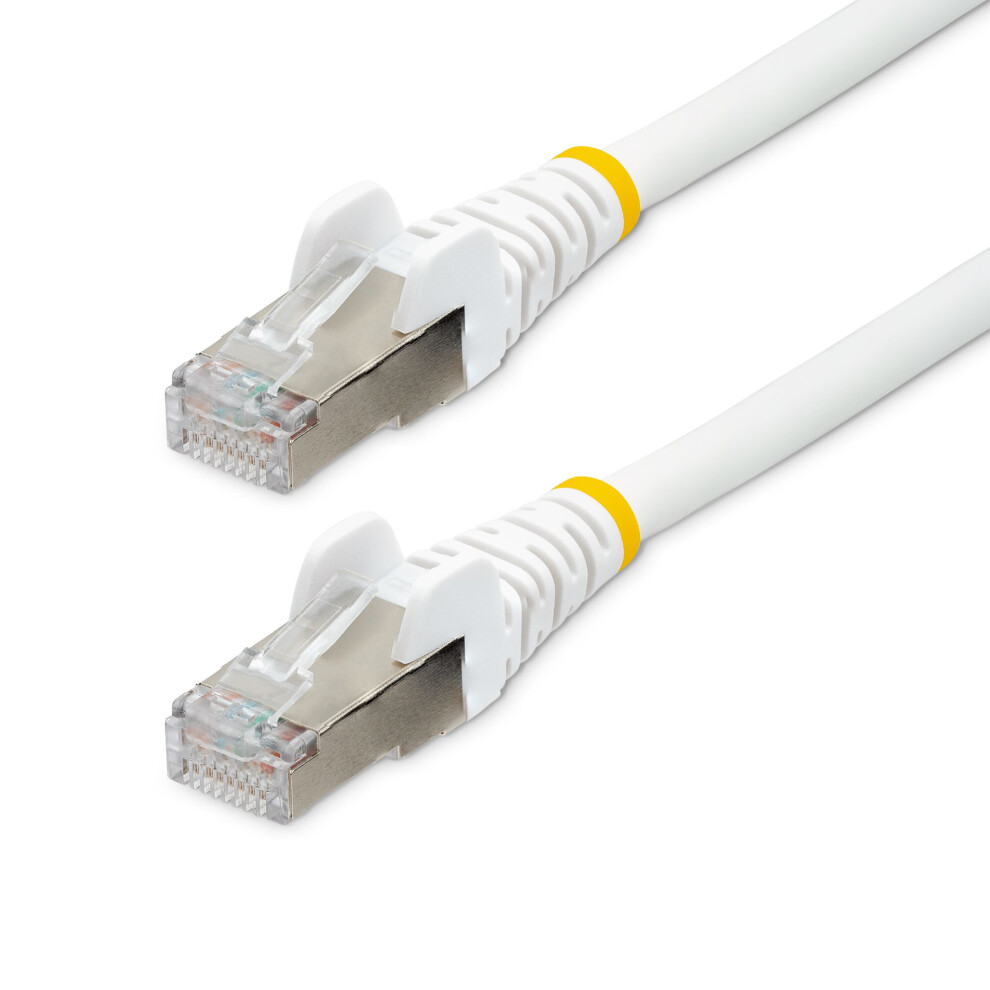 Startech.com 50Cm Cat6a Ethernet Cable - Low Smoke Zero Halogen (Lszh) - 10Gbe 500Mhz 100W Poe++ Snagless Rj-45 W/Strain Reliefs S/Ftp Network Patch Cord White