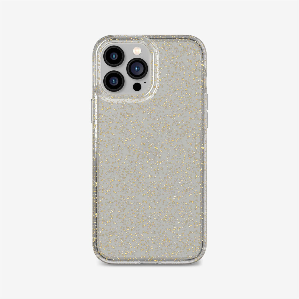 Tech21 Evo Sparkle mobile phone case 17 cm (6.7") Cover Gold, Transparent