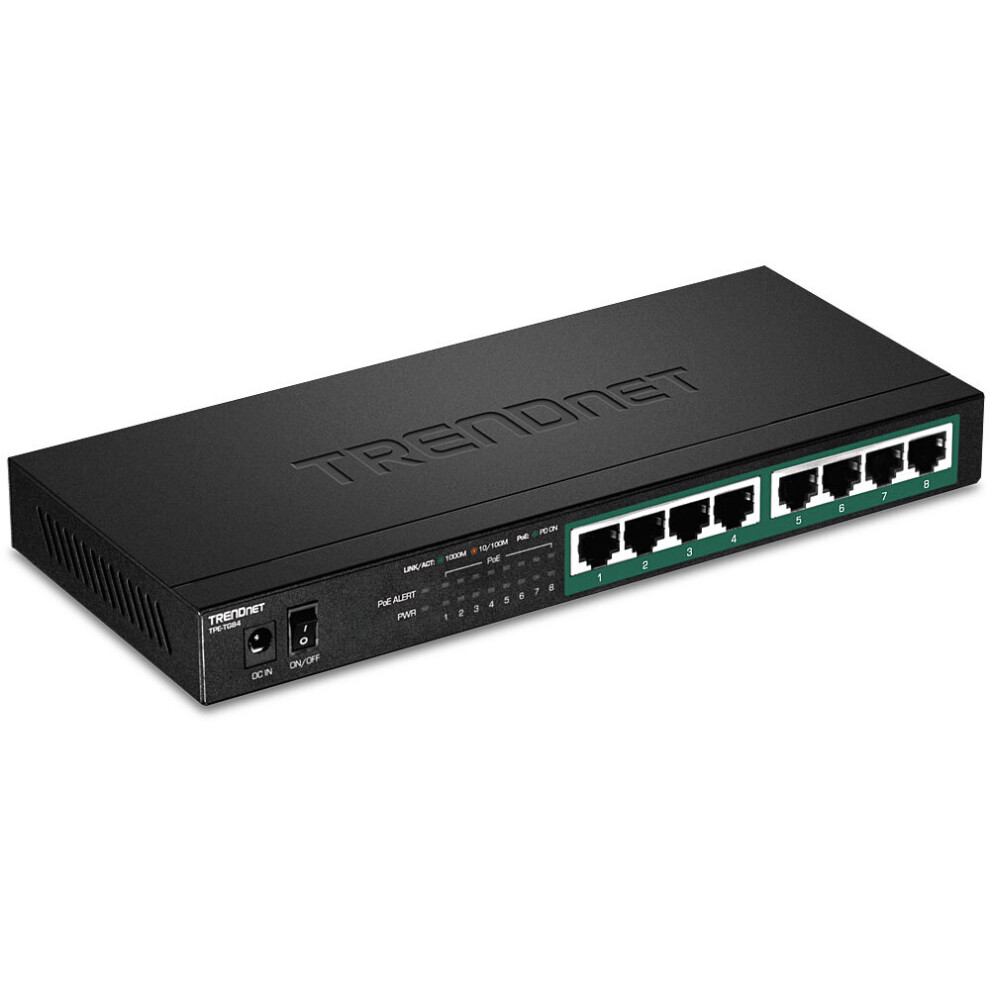 Trendnet Tpe-Tg84 Network Switch Unmanaged Gigabit Ethernet (10/100/1000) Power Over Ethernet (Poe) Black 710931162257