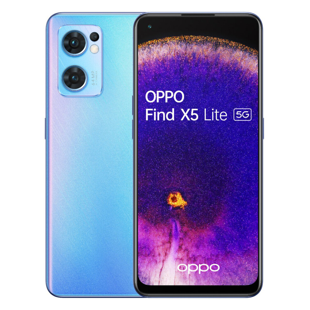 Refurbished OPPO Find X5 Lite 16.3 cm (6.43") Dual SIM Android 12 5G USB Type-C 8 GB 256 GB 4500 mAh Blue 