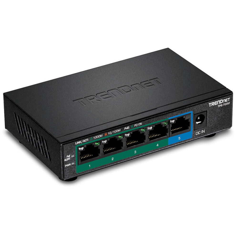 Trendnet Tpe-Tg52 Network Switch Unmanaged Gigabit Ethernet (10/100/1000) Power Over Ethernet (Poe) Black 710931162219