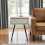 URBN Living (Solid White Birch) 45cm Fluted Bedside Sofa End Side Table + 1 Drawer 5