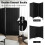 Costway 3 Panel Folding Privacy Room Divider Rolling Privacy Screens W/ Wheels 4
