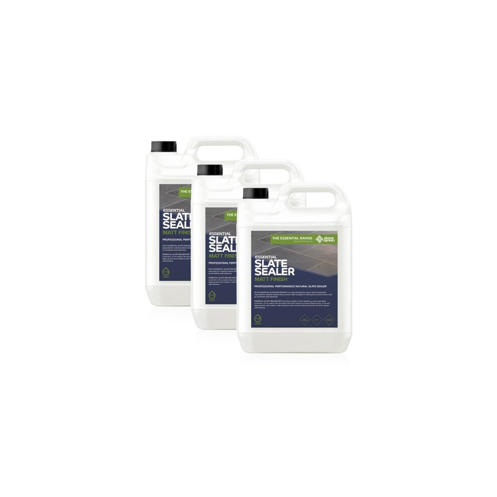 (3 x 5 Litres) Slate 'Dry' Invisible Finish Durable Sealer For Patio Slabs Tiles & Paving