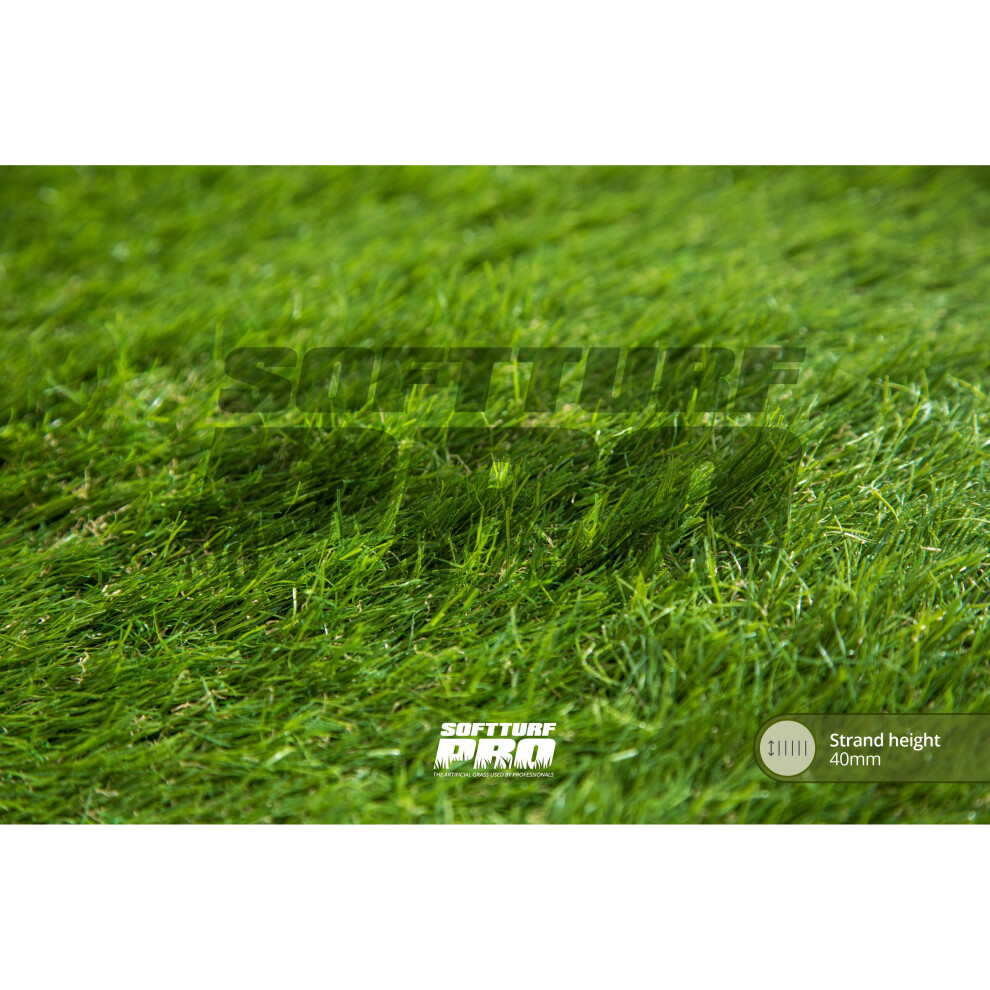 (5m, 2m) SoftTurf Artificial Grass 40mm Luxury Turf High Quality Hard Wearing Fake Lawn - Gardens, Patios, Decking Areas