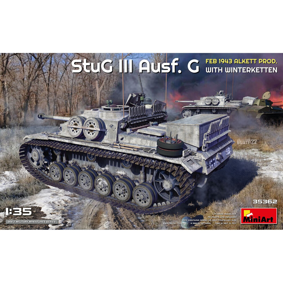 Miniart 35362 Stug Iii Ausf. G Feb 1943 Alkett Prod. + Winterketten 1:35 Scale Model Kit