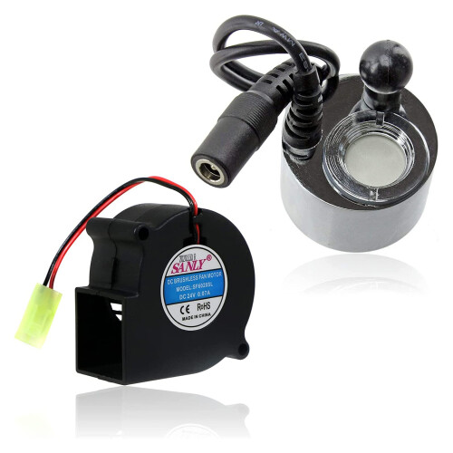 SPARES2GO Electric Heater Fan Unit for Dimplex DC 24v + Optimyst Glass Disk Transducer
