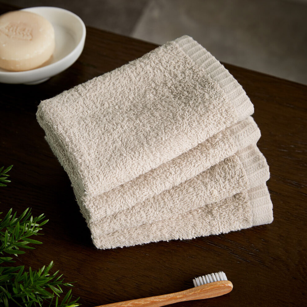 Catherine Lansfield 'Quick Dry' Face Cloth 4 Pack in Natural | Size: Face Towel - Image 4