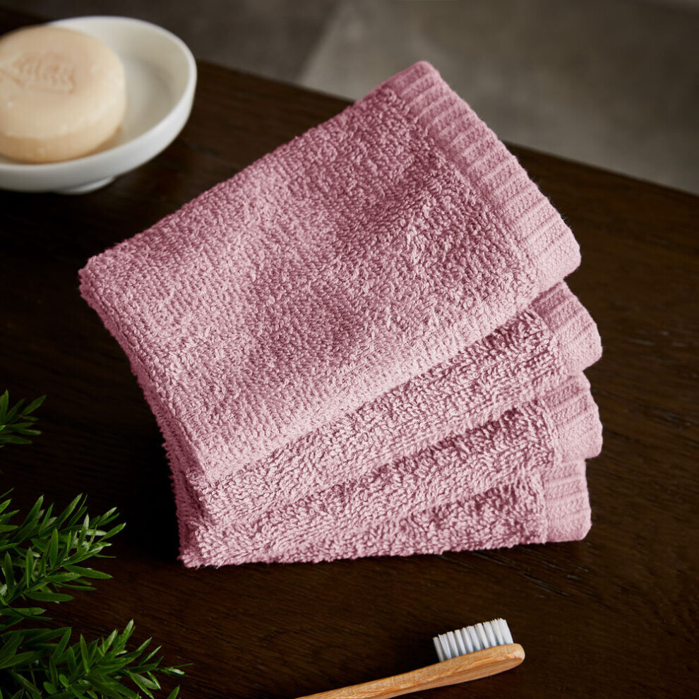 Catherine Lansfield Quick Dry Cotton Face Cloth 4 Pack Pink - Image 3