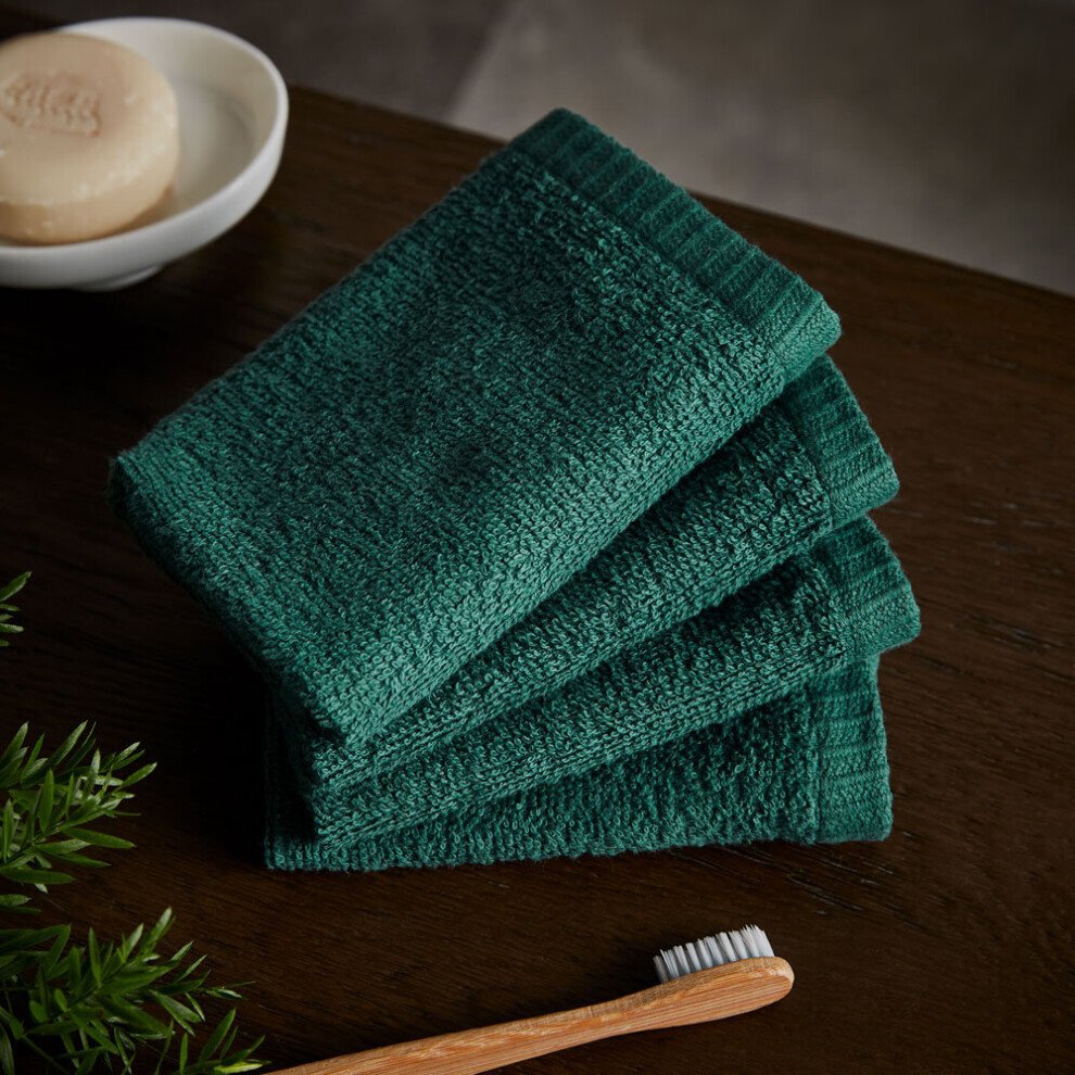 B&Q - Quick Dry Plain 30X30 Cm Face Cloth 4 Pack Forest Green - Image 5