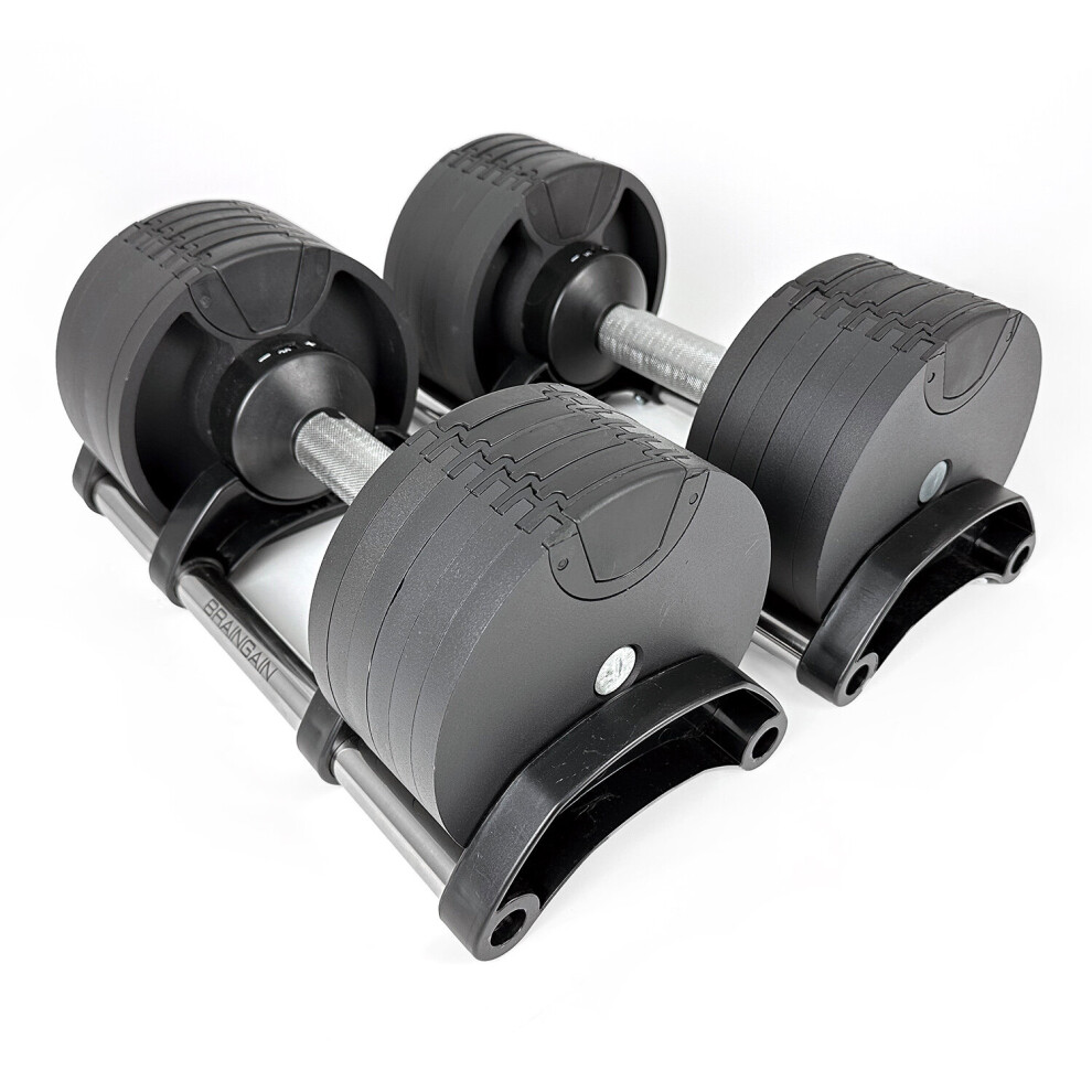 20kg PAIR Adjustable Dumbbell 2-20kg 6-in-1 (40kg total)