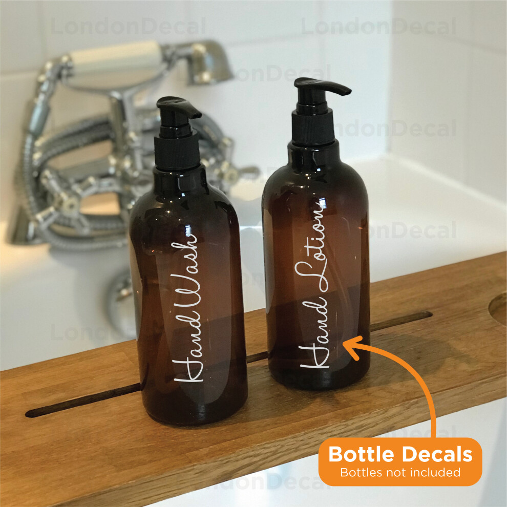 (Deep Blue) Hand Wash and Hand Lotion - Bathroom Bottle Vinyl Decals Stickers Labels (Type 1)