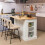 Costway Kitchen Island with Storage Kitchen Island Table with with Drop Leaf 4