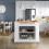 Costway Kitchen Island with Storage Kitchen Island Table with with Drop Leaf 3