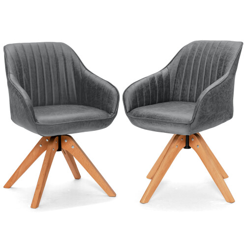 Costway 2Pcs Swivel Accent Ergonomic Modern Armchairs Writing Desk Chairs