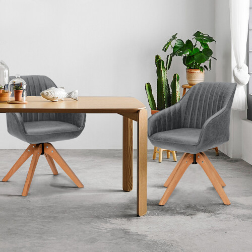 Costway 2Pcs Swivel Accent Ergonomic Modern Armchairs Writing Desk Chairs 1